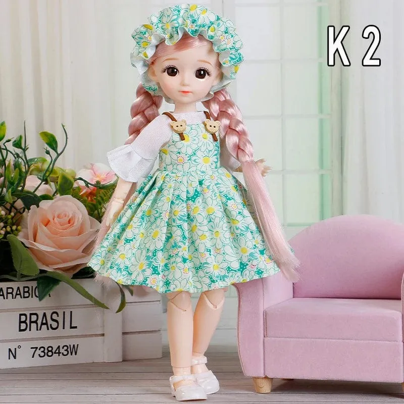 30cm Bjd Puppen Prinzessin Volles Set 1/6 Anime Bjd Mit Kleidung 23 Gemeinsame Bewegliche Körper 3D Augen Mädchen Verkleiden Geburtstag Geschenke Spielzeug