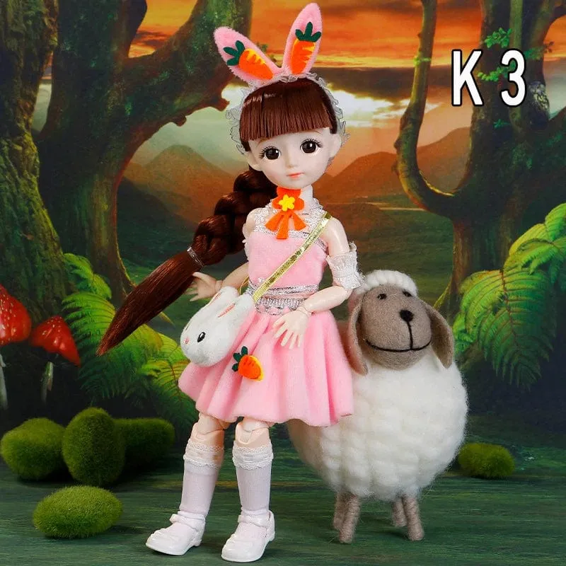 30cm Bjd Puppen Prinzessin Volles Set 1/6 Anime Bjd Mit Kleidung 23 Gemeinsame Bewegliche Körper 3D Augen Mädchen Verkleiden Geburtstag Geschenke Spielzeug