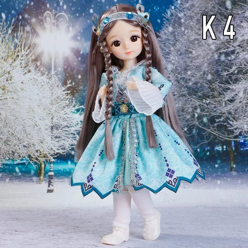 30cm Bjd Puppen Prinzessin Volles Set 1/6 Anime Bjd Mit Kleidung 23 Gemeinsame Bewegliche Körper 3D Augen Mädchen Verkleiden Geburtstag Geschenke Spielzeug