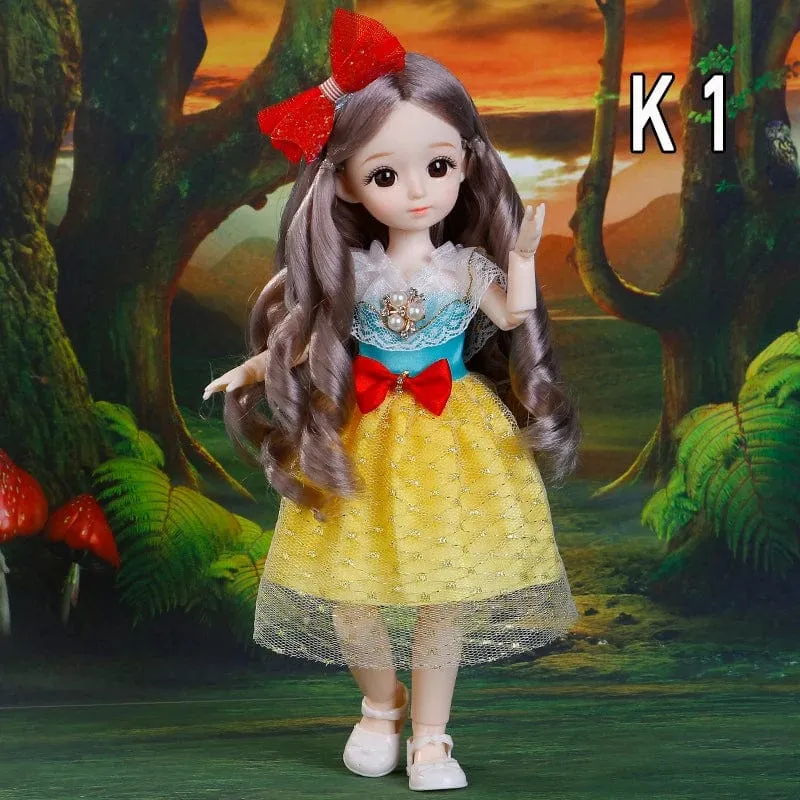 30cm Bjd Puppen Prinzessin Volles Set 1/6 Anime Bjd Mit Kleidung 23 Gemeinsame Bewegliche Körper 3D Augen Mädchen Verkleiden Geburtstag Geschenke Spielzeug