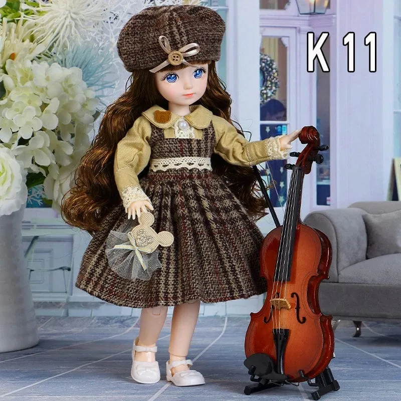 30cm Bjd Puppen Prinzessin Volles Set 1/6 Anime Bjd Mit Kleidung 23 Gemeinsame Bewegliche Körper 3D Augen Mädchen Verkleiden Geburtstag Geschenke Spielzeug
