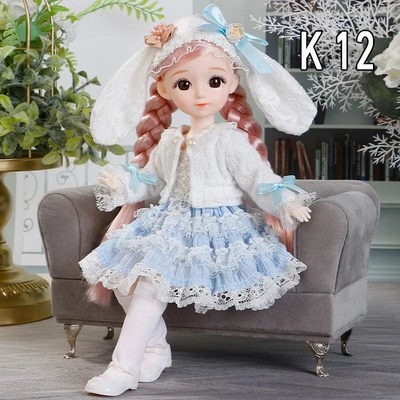 30cm Bjd Puppen Prinzessin Volles Set 1/6 Anime Bjd Mit Kleidung 23 Gemeinsame Bewegliche Körper 3D Augen Mädchen Verkleiden Geburtstag Geschenke Spielzeug