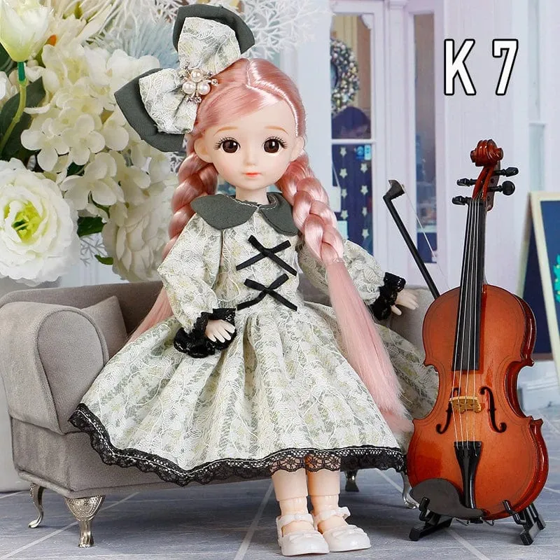 30cm Bjd Puppen Prinzessin Volles Set 1/6 Anime Bjd Mit Kleidung 23 Gemeinsame Bewegliche Körper 3D Augen Mädchen Verkleiden Geburtstag Geschenke Spielzeug