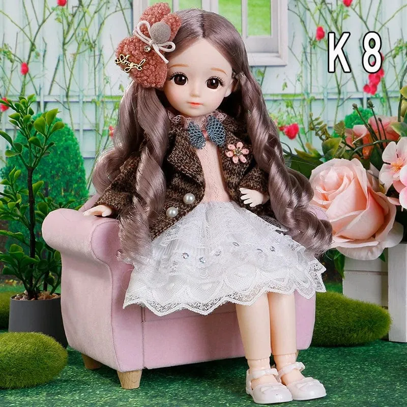 30cm Bjd Puppen Prinzessin Volles Set 1/6 Anime Bjd Mit Kleidung 23 Gemeinsame Bewegliche Körper 3D Augen Mädchen Verkleiden Geburtstag Geschenke Spielzeug