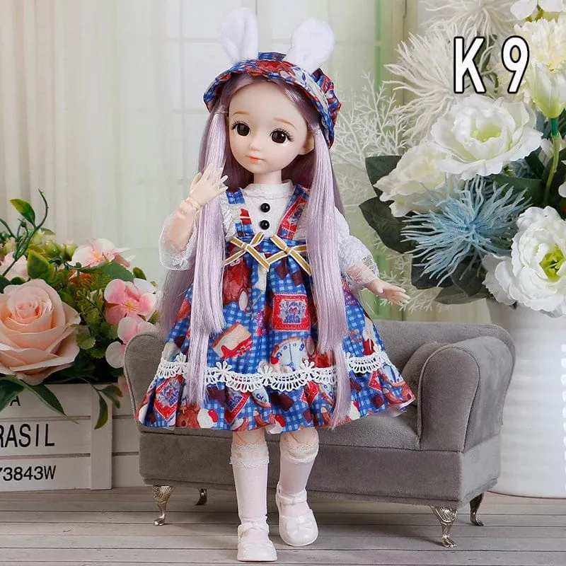 30cm Bjd Puppen Prinzessin Volles Set 1/6 Anime Bjd Mit Kleidung 23 Gemeinsame Bewegliche Körper 3D Augen Mädchen Verkleiden Geburtstag Geschenke Spielzeug