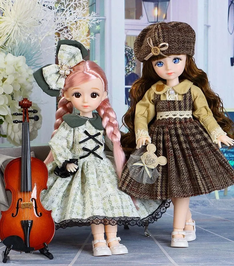 30cm Bjd Puppen Prinzessin Volles Set 1/6 Anime Bjd Mit Kleidung 23 Gemeinsame Bewegliche Körper 3D Augen Mädchen Verkleiden Geburtstag Geschenke Spielzeug