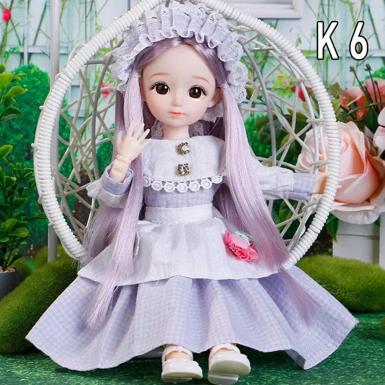 30cm Bjd Puppen Prinzessin Volles Set 1/6 Anime Bjd Mit Kleidung 23 Gemeinsame Bewegliche Körper 3D Augen Mädchen Verkleiden Geburtstag Geschenke Spielzeug