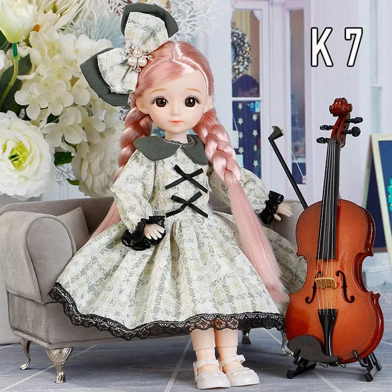 30cm Bjd Puppen Prinzessin Volles Set 1/6 Anime Bjd Mit Kleidung 23 Gemeinsame Bewegliche Körper 3D Augen Mädchen Verkleiden Geburtstag Geschenke Spielzeug
