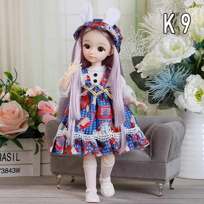 30cm Bjd Puppen Prinzessin Volles Set 1/6 Anime Bjd Mit Kleidung 23 Gemeinsame Bewegliche Körper 3D Augen Mädchen Verkleiden Geburtstag Geschenke Spielzeug