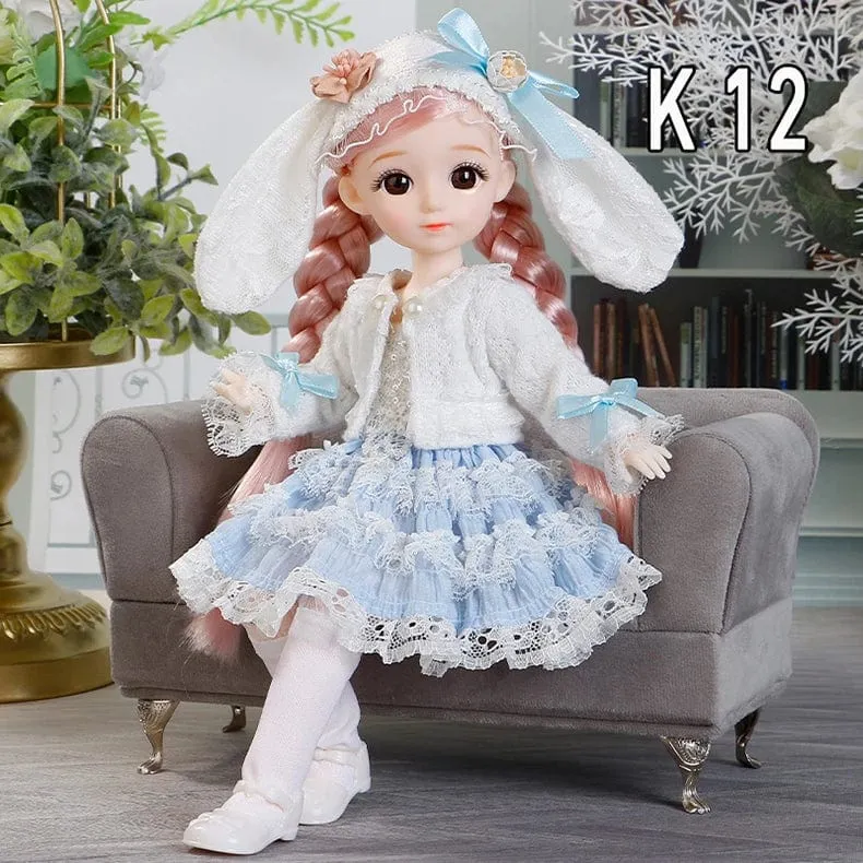 30cm Bjd Puppen Prinzessin Volles Set 1/6 Anime Bjd Mit Kleidung 23 Gemeinsame Bewegliche Körper 3D Augen Mädchen Verkleiden Geburtstag Geschenke Spielzeug