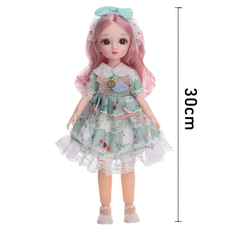 30cm Bjd Puppen Prinzessin Volles Set 1/6 Anime Bjd Mit Kleidung 23 Gemeinsame Bewegliche Körper 3D Augen Mädchen Verkleiden Geburtstag Geschenke Spielzeug
