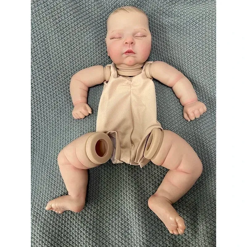 NPK 21 Zoll, bereits fertig bemalte Reborn-Puppenteile, Pfirsiche, süßes Baby, 3D-Malerei mit sichtbaren Adern, Stoffkörper inklusive