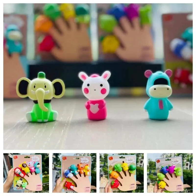 5-teiliges Mini-Tier-Handpuppen-Welpenpuppen-Fingerpuppen-Spielzeugset Montessori-Sensory-Spielzeug Vorschul-Eltern-Kind-Geschichtenerzählspielzeug