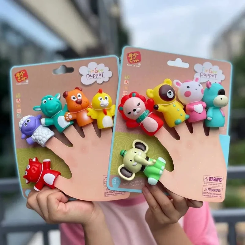 5-teiliges Mini-Tier-Handpuppen-Welpenpuppen-Fingerpuppen-Spielzeugset Montessori-Sensory-Spielzeug Vorschul-Eltern-Kind-Geschichtenerzählspielzeug