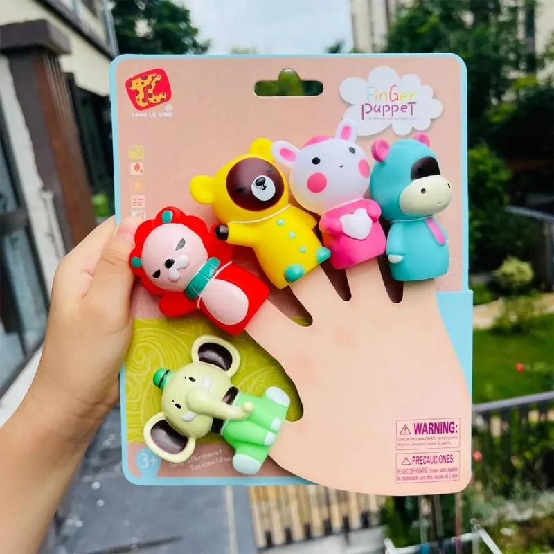 5-teiliges Mini-Tier-Handpuppen-Welpenpuppen-Fingerpuppen-Spielzeugset Montessori-Sensory-Spielzeug Vorschul-Eltern-Kind-Geschichtenerzählspielzeug