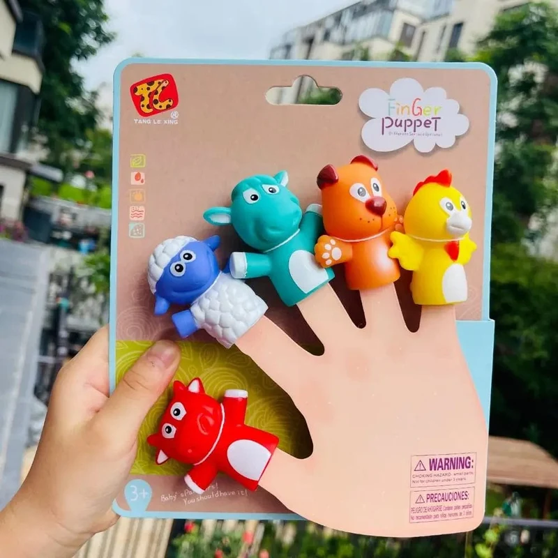 5-teiliges Mini-Tier-Handpuppen-Welpenpuppen-Fingerpuppen-Spielzeugset Montessori-Sensory-Spielzeug Vorschul-Eltern-Kind-Geschichtenerzählspielzeug
