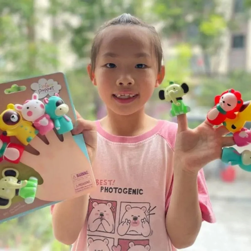 5-teiliges Mini-Tier-Handpuppen-Welpenpuppen-Fingerpuppen-Spielzeugset Montessori-Sensory-Spielzeug Vorschul-Eltern-Kind-Geschichtenerzählspielzeug