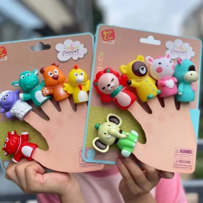 5-teiliges Mini-Tier-Handpuppen-Welpenpuppen-Fingerpuppen-Spielzeugset Montessori-Sensory-Spielzeug Vorschul-Eltern-Kind-Geschichtenerzählspielzeug