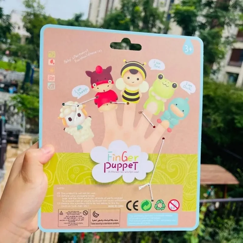 5-teiliges Mini-Tier-Handpuppen-Welpenpuppen-Fingerpuppen-Spielzeugset Montessori-Sensory-Spielzeug Vorschul-Eltern-Kind-Geschichtenerzählspielzeug