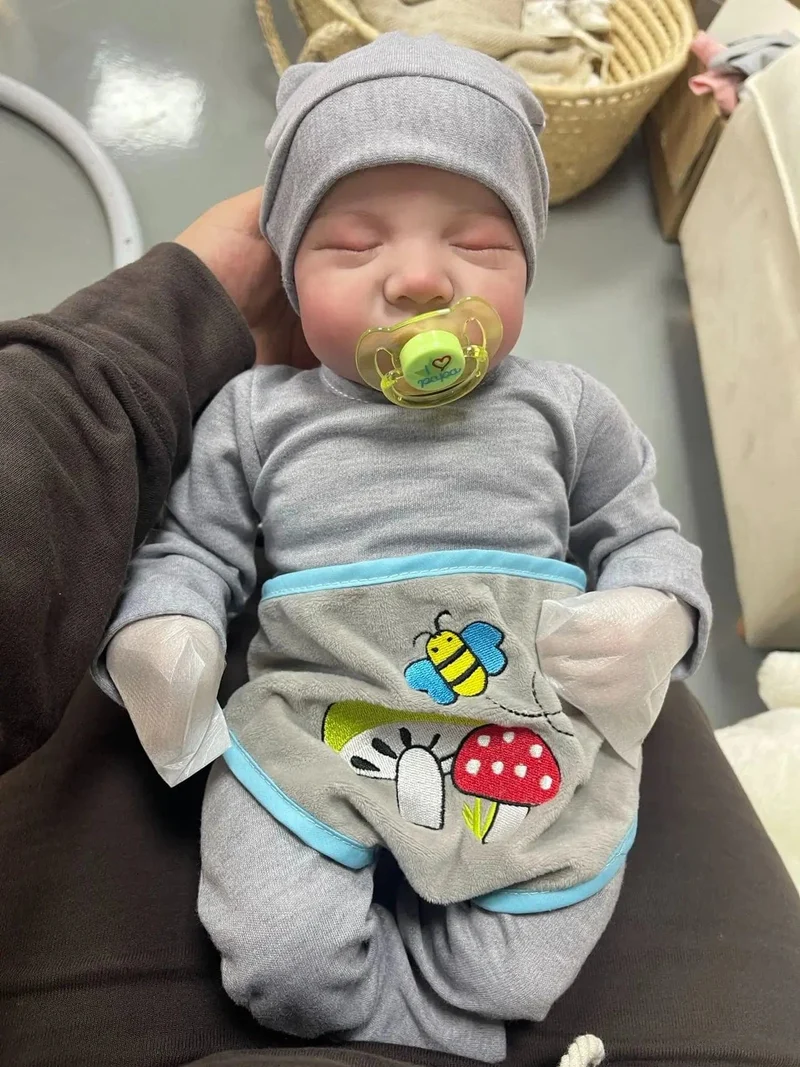 20 Zoll Levi Reborn Baby Realistischer Vinylkörper Lebendig LoL Bebe Neugeborene Fertige, mit Haaren bemalte Puppe Kinder Mädchen Geschenkpuppen 4.7