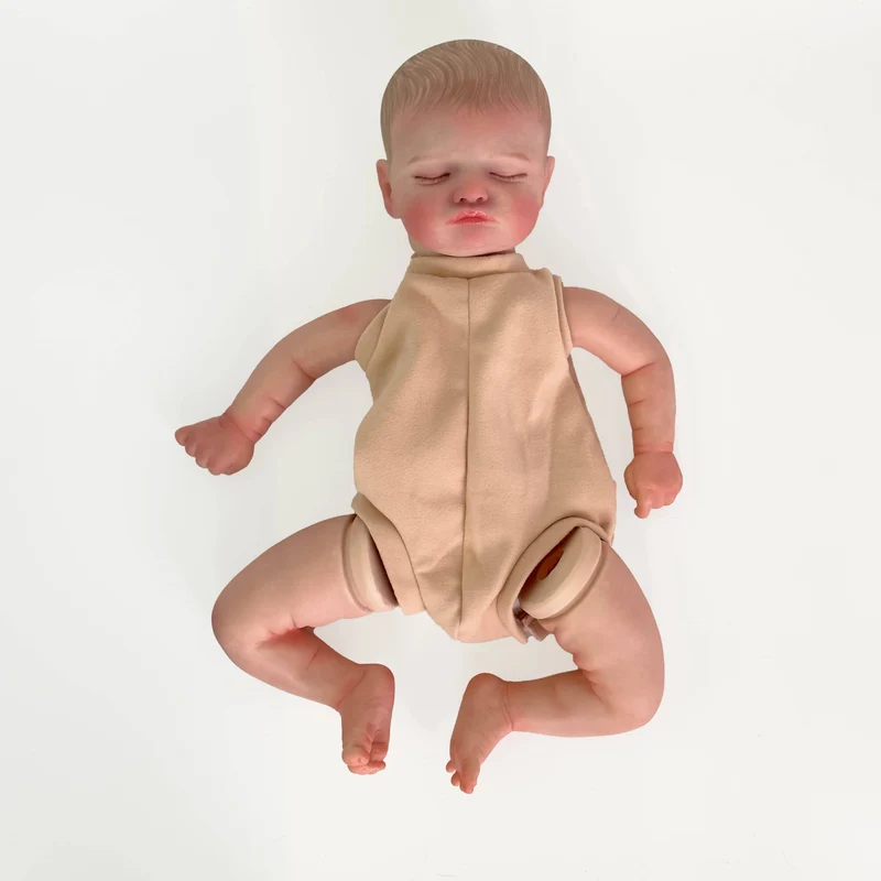 NPK 19 zoll Neugeborenen Baby Reborn Puppe Kit Baby Rosalie Lebensechte Soft Touch Bereits Bemalt Unfertige Puppe Teile