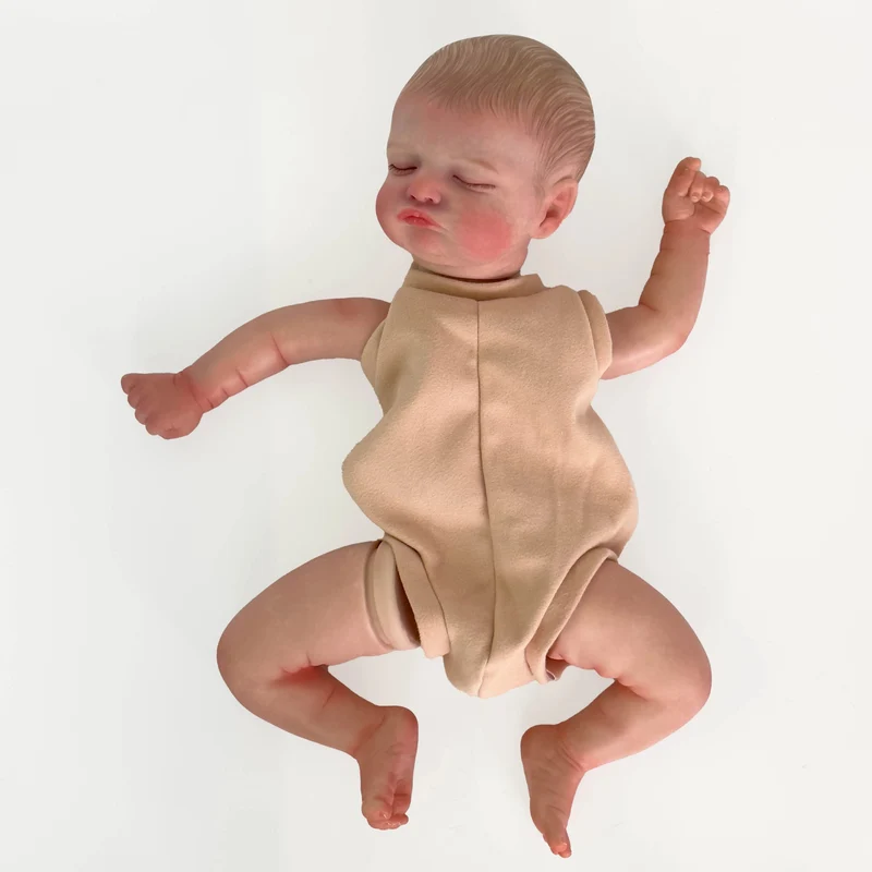 NPK 19 zoll Neugeborenen Baby Reborn Puppe Kit Baby Rosalie Lebensechte Soft Touch Bereits Bemalt Unfertige Puppe Teile