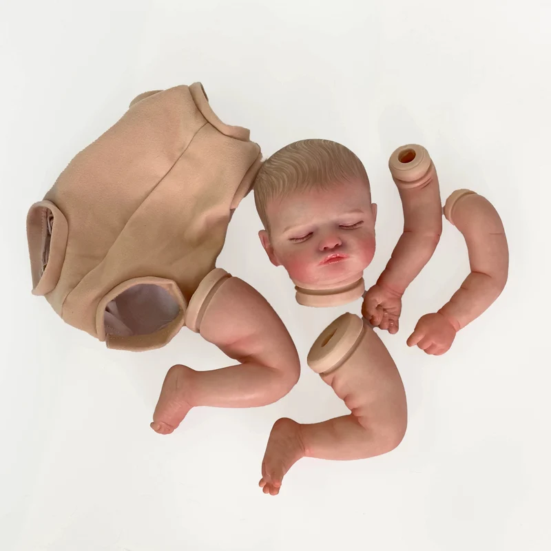 NPK 19 zoll Neugeborenen Baby Reborn Puppe Kit Baby Rosalie Lebensechte Soft Touch Bereits Bemalt Unfertige Puppe Teile