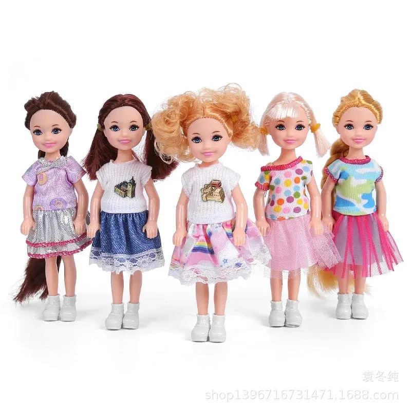 5 Zoll Mini Kelly Puppenzubehör Mode Chelsea Puppenkleidung Party Grown Outfits Kinder Mädchen Spielzeug für Kinder Geburtstagsgeschenk