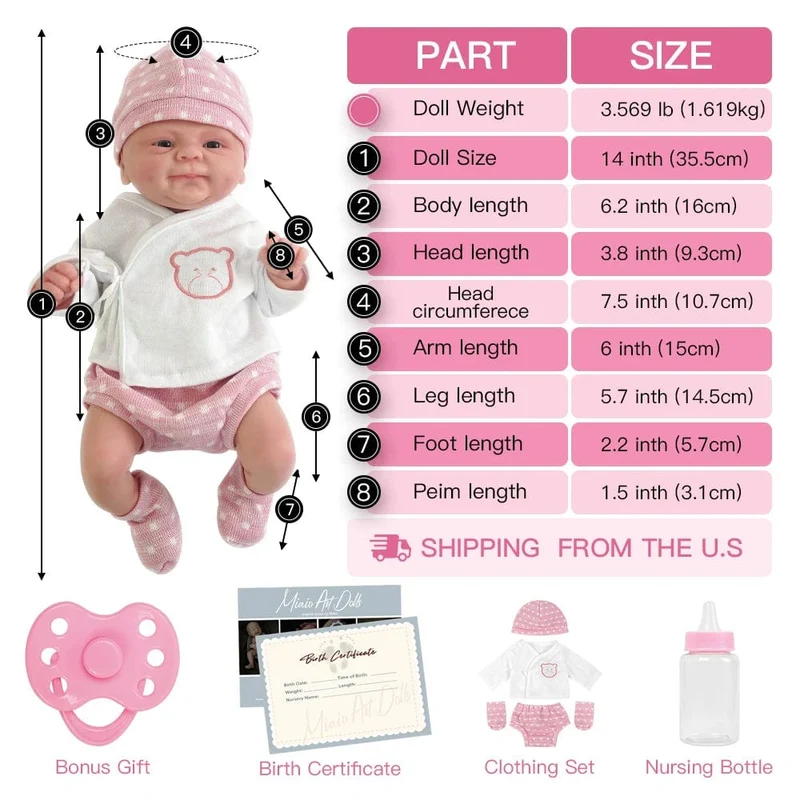 14 zoll Volle Körper Silikon Bebe Reborn Junge „Isaac“ Puppe Mädchen „Coco“ Weiche Puppen Lebensechte Baby DIY Blank Spielzeug