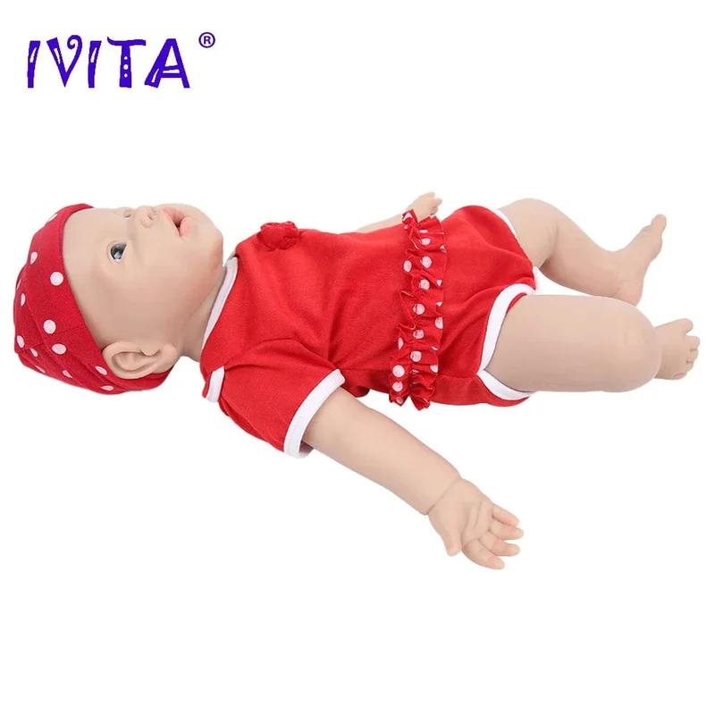 IVITA WG1526 16.92 Zoll 2.69 kg Ganzkörper-Silikon Reborn Babypuppe Realistische Mädchenpuppen Unbemalt DIY Blank Baby Kinderspielzeug