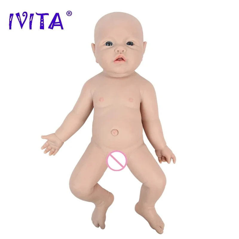 IVITA WG1526 16.92 Zoll 2.69 kg Ganzkörper-Silikon Reborn Babypuppe Realistische Mädchenpuppen Unbemalt DIY Blank Baby Kinderspielzeug