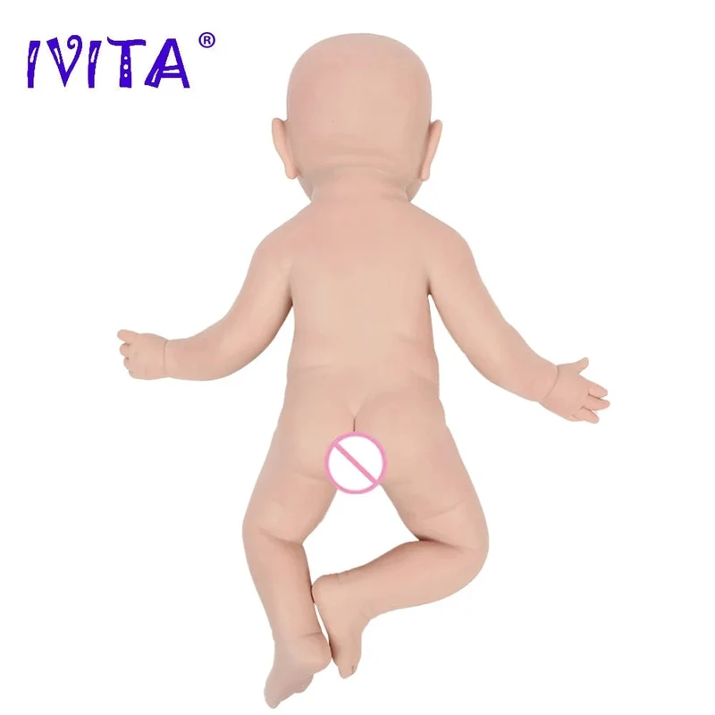 IVITA WG1526 16.92 Zoll 2.69 kg Ganzkörper-Silikon Reborn Babypuppe Realistische Mädchenpuppen Unbemalt DIY Blank Baby Kinderspielzeug