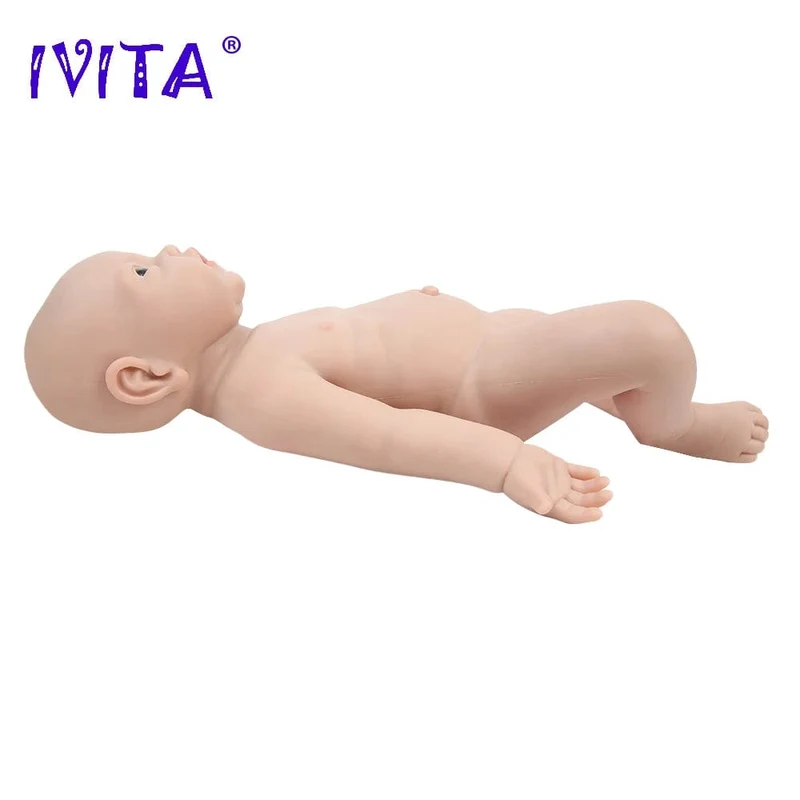 IVITA WG1526 16.92 Zoll 2.69 kg Ganzkörper-Silikon Reborn Babypuppe Realistische Mädchenpuppen Unbemalt DIY Blank Baby Kinderspielzeug