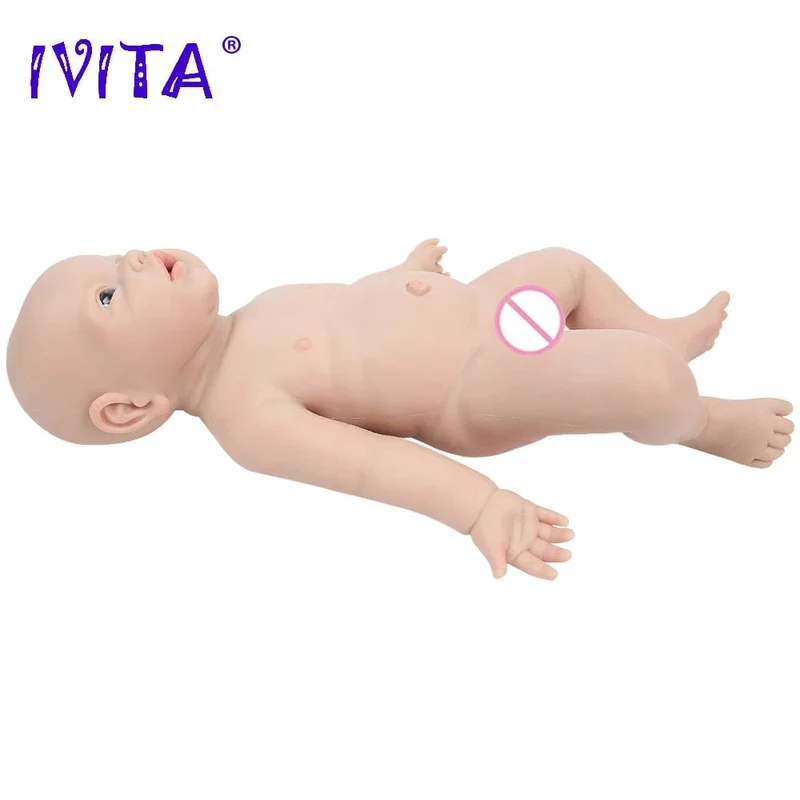 IVITA WG1526 16.92 Zoll 2.69 kg Ganzkörper-Silikon Reborn Babypuppe Realistische Mädchenpuppen Unbemalt DIY Blank Baby Kinderspielzeug