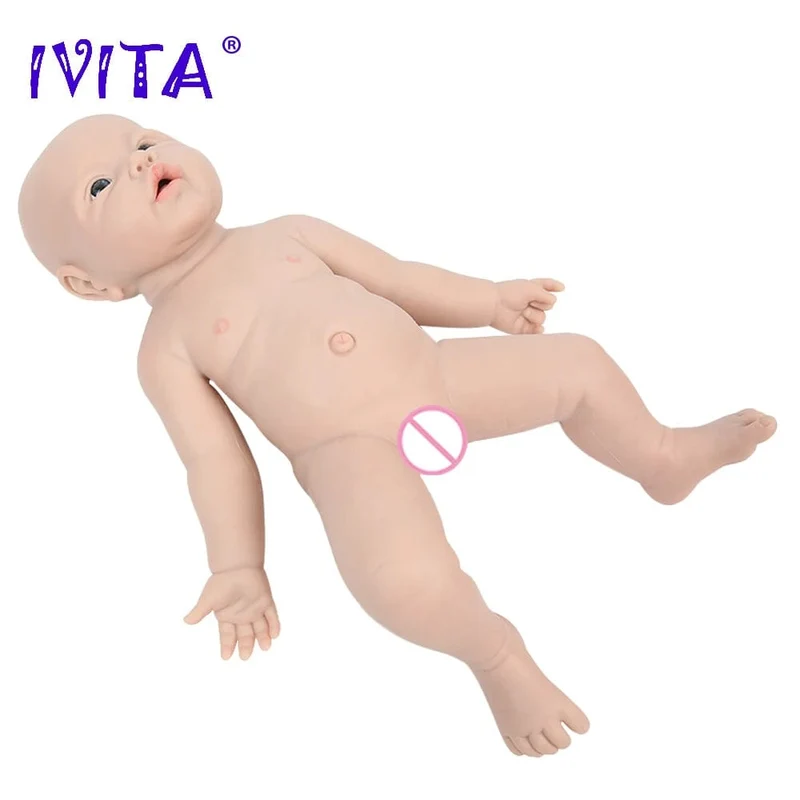 IVITA WG1526 16.92 Zoll 2.69 kg Ganzkörper-Silikon Reborn Babypuppe Realistische Mädchenpuppen Unbemalt DIY Blank Baby Kinderspielzeug