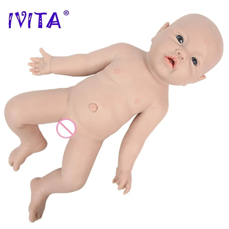 IVITA WG1526 16.92 Zoll 2.69 kg Ganzkörper-Silikon Reborn Babypuppe Realistische Mädchenpuppen Unbemalt DIY Blank Baby Kinderspielzeug