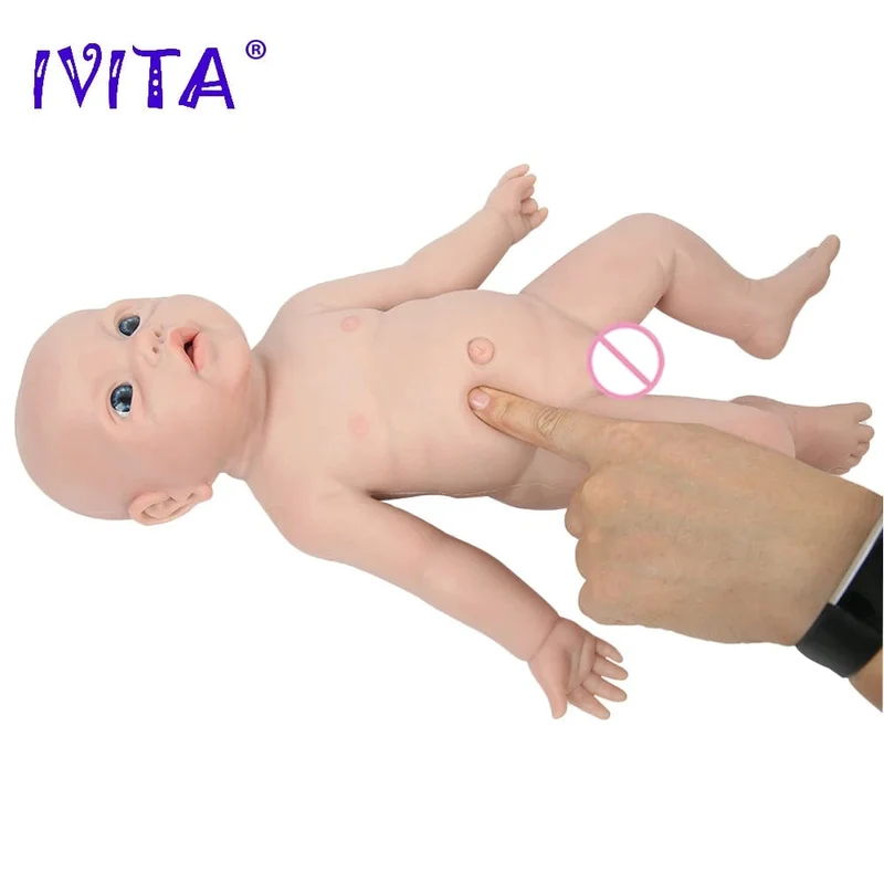 IVITA WG1526 16.92 Zoll 2.69 kg Ganzkörper-Silikon Reborn Babypuppe Realistische Mädchenpuppen Unbemalt DIY Blank Baby Kinderspielzeug