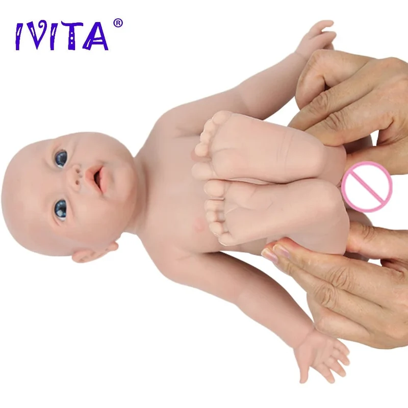 IVITA WG1526 16.92 Zoll 2.69 kg Ganzkörper-Silikon Reborn Babypuppe Realistische Mädchenpuppen Unbemalt DIY Blank Baby Kinderspielzeug