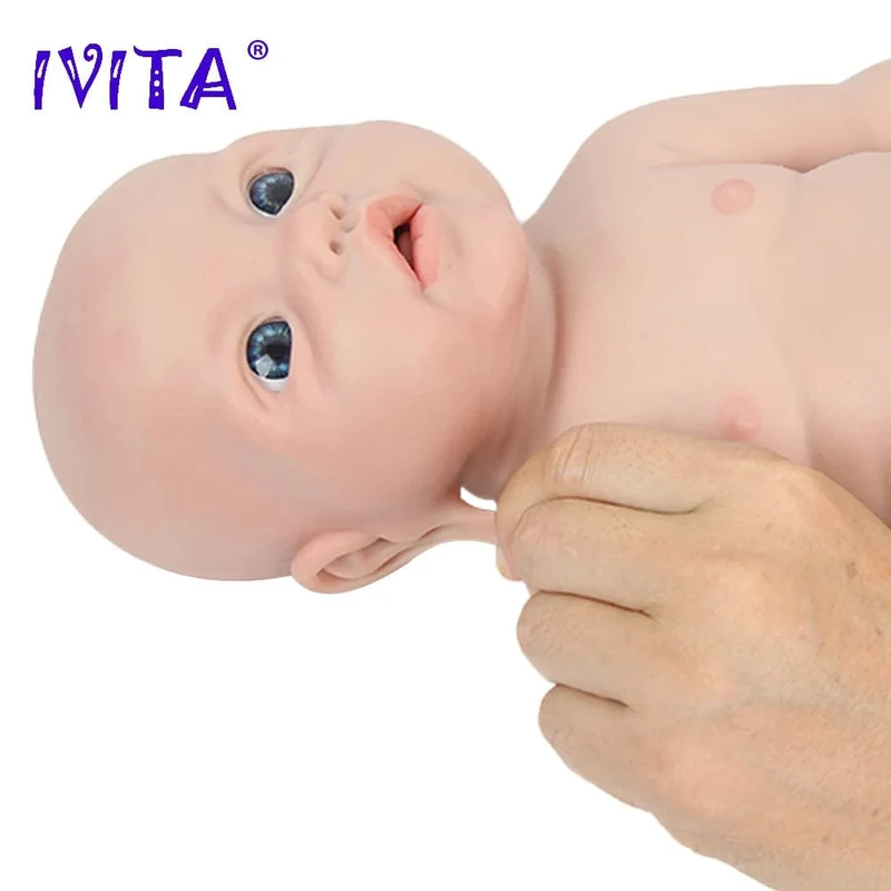 IVITA WG1526 16.92 Zoll 2.69 kg Ganzkörper-Silikon Reborn Babypuppe Realistische Mädchenpuppen Unbemalt DIY Blank Baby Kinderspielzeug