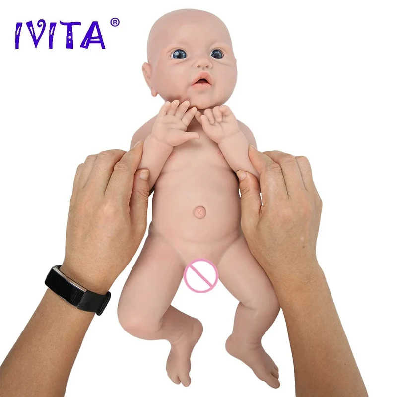 IVITA WG1526 16.92 Zoll 2.69 kg Ganzkörper-Silikon Reborn Babypuppe Realistische Mädchenpuppen Unbemalt DIY Blank Baby Kinderspielzeug