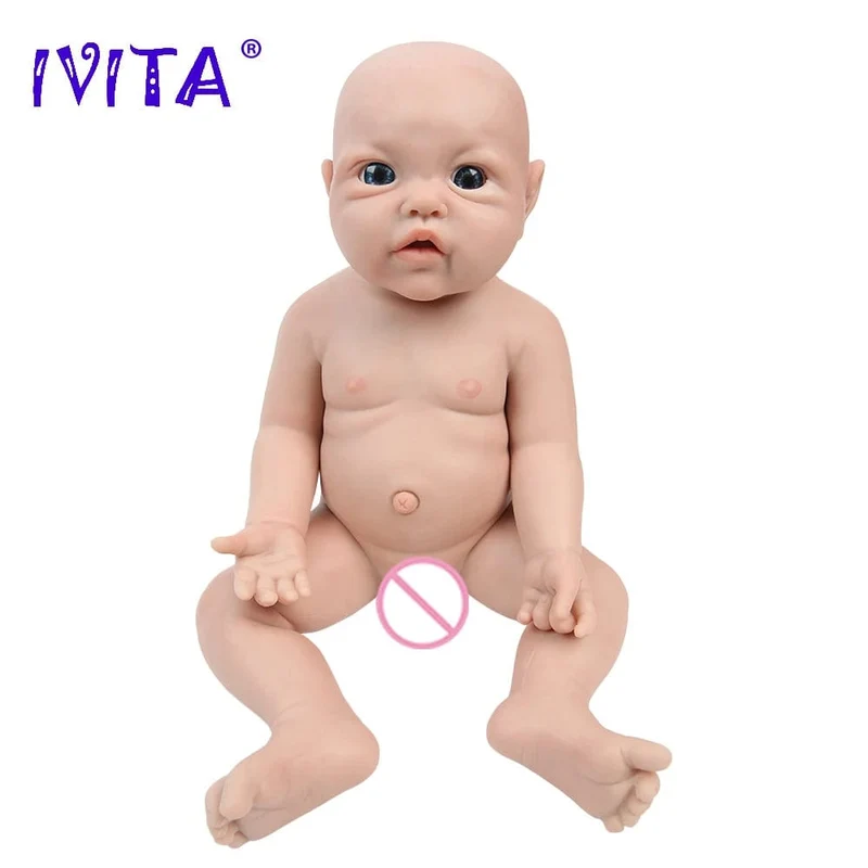 IVITA WG1526 16.92 Zoll 2.69 kg Ganzkörper-Silikon Reborn Babypuppe Realistische Mädchenpuppen Unbemalt DIY Blank Baby Kinderspielzeug