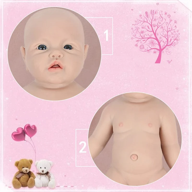 IVITA WG1526 16.92 Zoll 2.69 kg Ganzkörper-Silikon Reborn Babypuppe Realistische Mädchenpuppen Unbemalt DIY Blank Baby Kinderspielzeug
