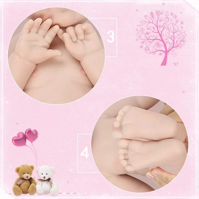IVITA WG1526 16.92 Zoll 2.69 kg Ganzkörper-Silikon Reborn Babypuppe Realistische Mädchenpuppen Unbemalt DIY Blank Baby Kinderspielzeug