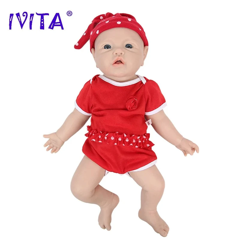 IVITA WG1526 16.92 Zoll 2.69 kg Ganzkörper-Silikon Reborn Babypuppe Realistische Mädchenpuppen Unbemalt DIY Blank Baby Kinderspielzeug