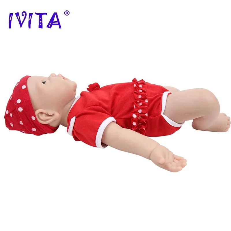 IVITA WG1526 16.92 Zoll 2.69 kg Ganzkörper-Silikon Reborn Babypuppe Realistische Mädchenpuppen Unbemalt DIY Blank Baby Kinderspielzeug