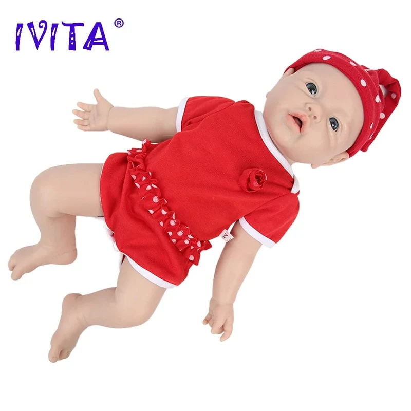 IVITA WG1526 16.92 Zoll 2.69 kg Ganzkörper-Silikon Reborn Babypuppe Realistische Mädchenpuppen Unbemalt DIY Blank Baby Kinderspielzeug