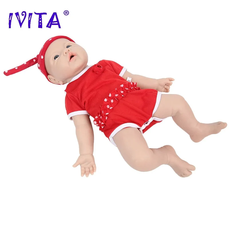 IVITA WG1526 16.92 Zoll 2.69 kg Ganzkörper-Silikon Reborn Babypuppe Realistische Mädchenpuppen Unbemalt DIY Blank Baby Kinderspielzeug