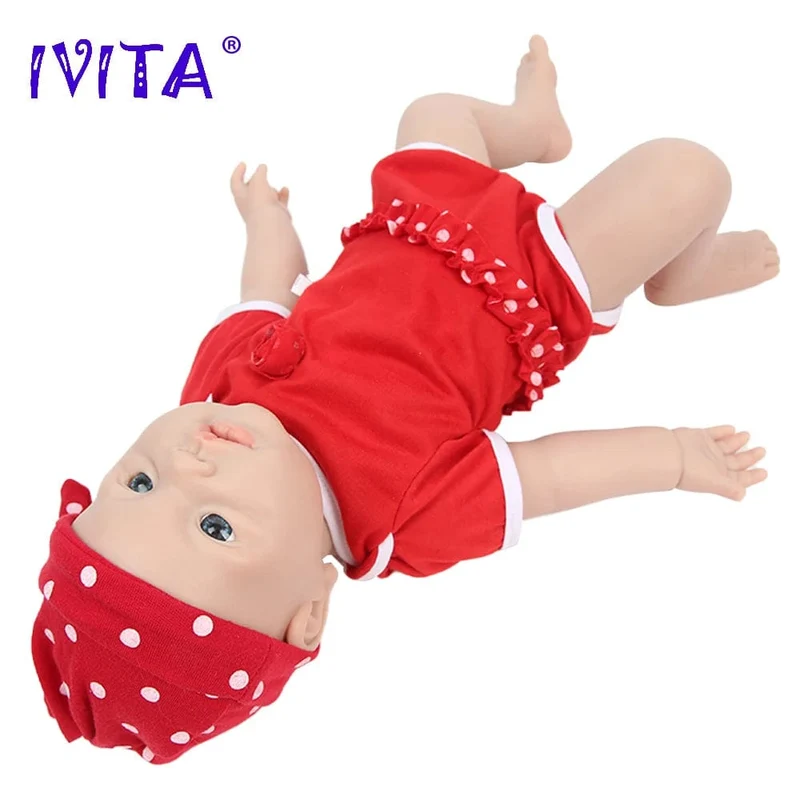 IVITA WG1526 16.92 Zoll 2.69 kg Ganzkörper-Silikon Reborn Babypuppe Realistische Mädchenpuppen Unbemalt DIY Blank Baby Kinderspielzeug