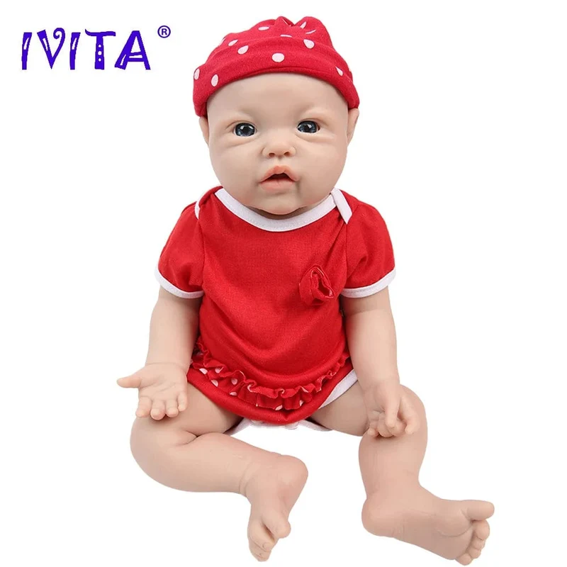 IVITA WG1526 16.92 Zoll 2.69 kg Ganzkörper-Silikon Reborn Babypuppe Realistische Mädchenpuppen Unbemalt DIY Blank Baby Kinderspielzeug
