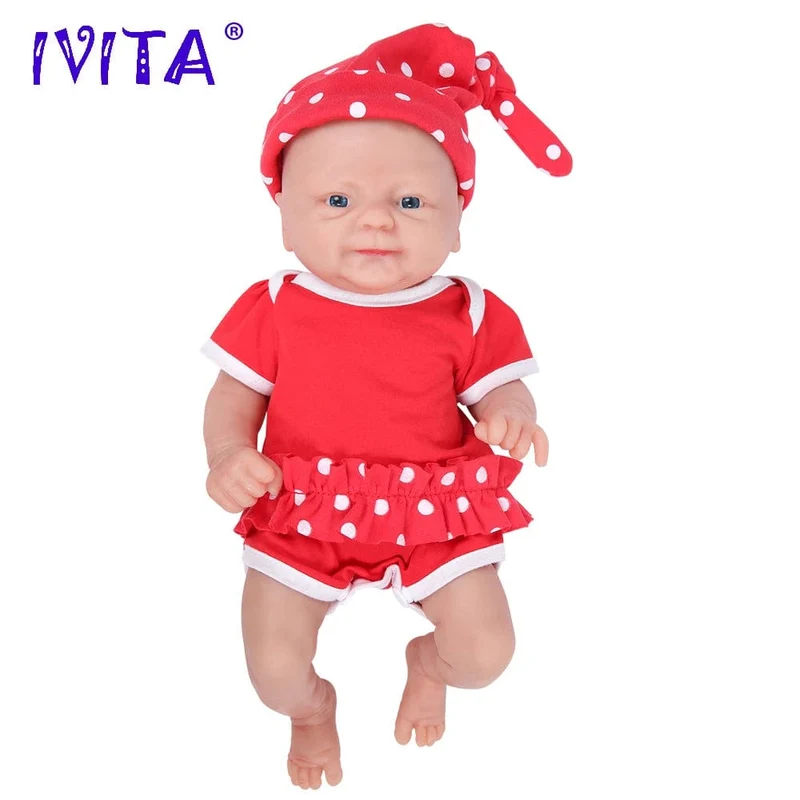 IVITA WG1512 14 Zoll 1.65 kg Ganzkörper-Silikon Bebe Reborn Puppe "Coco" Weiche Puppen Realistische Mädchen Baby DIY Blank Spielzeug für Kinder